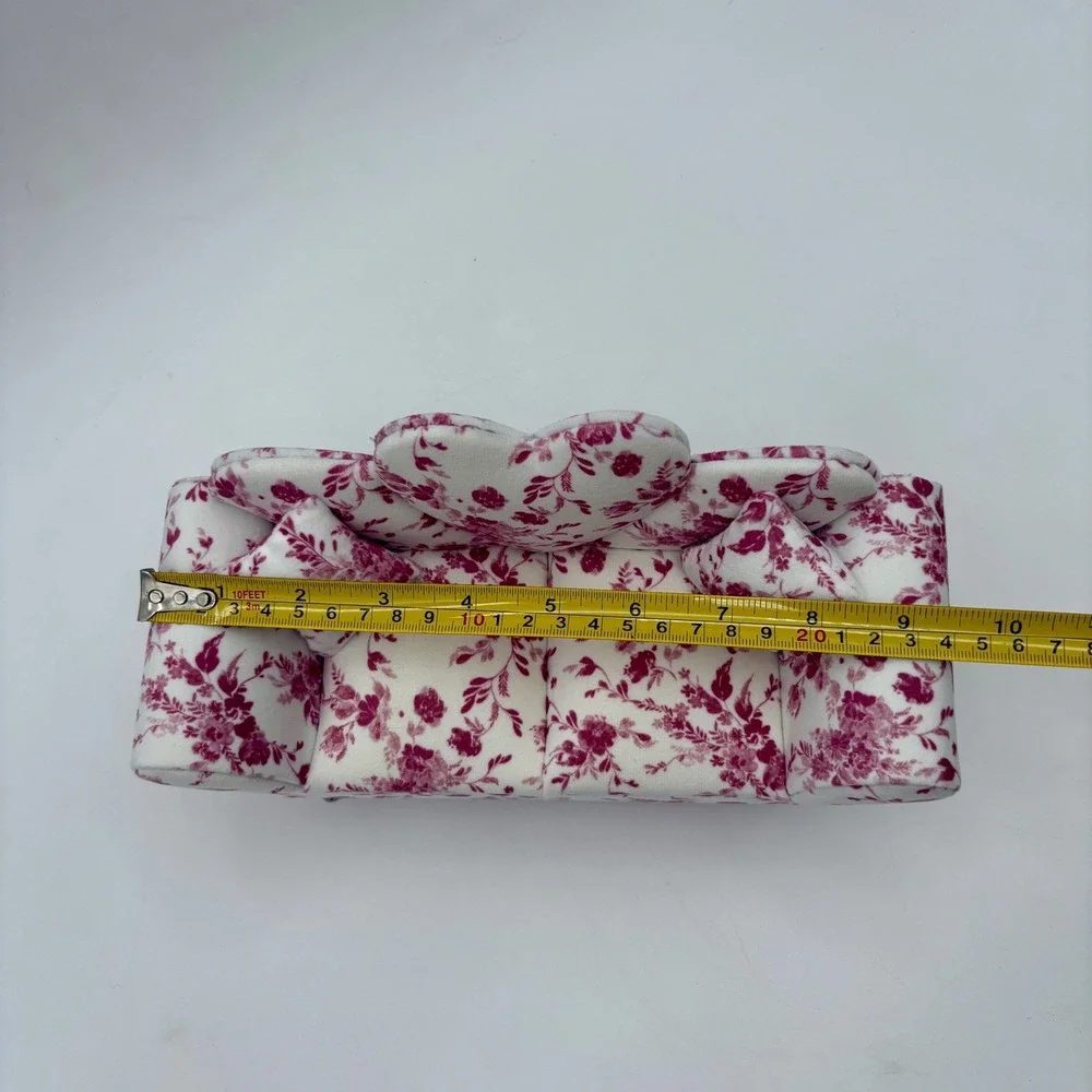 Miniature Couch Jewelry Box Floral Print Sofa Ring Holder Display Case